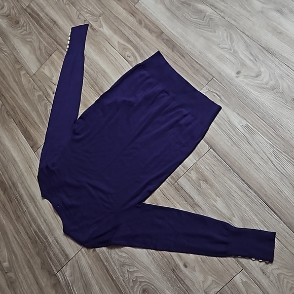 Zenana Outfitters Purple Pullover V-Neck Soft & Stretchy Sweater Women's Large - Picture 10 of 16